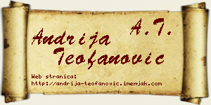 Andrija Teofanović vizit kartica